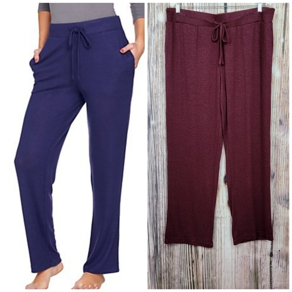 Anybody Wine Loungewear Brushed Hacci Pants Size Large
